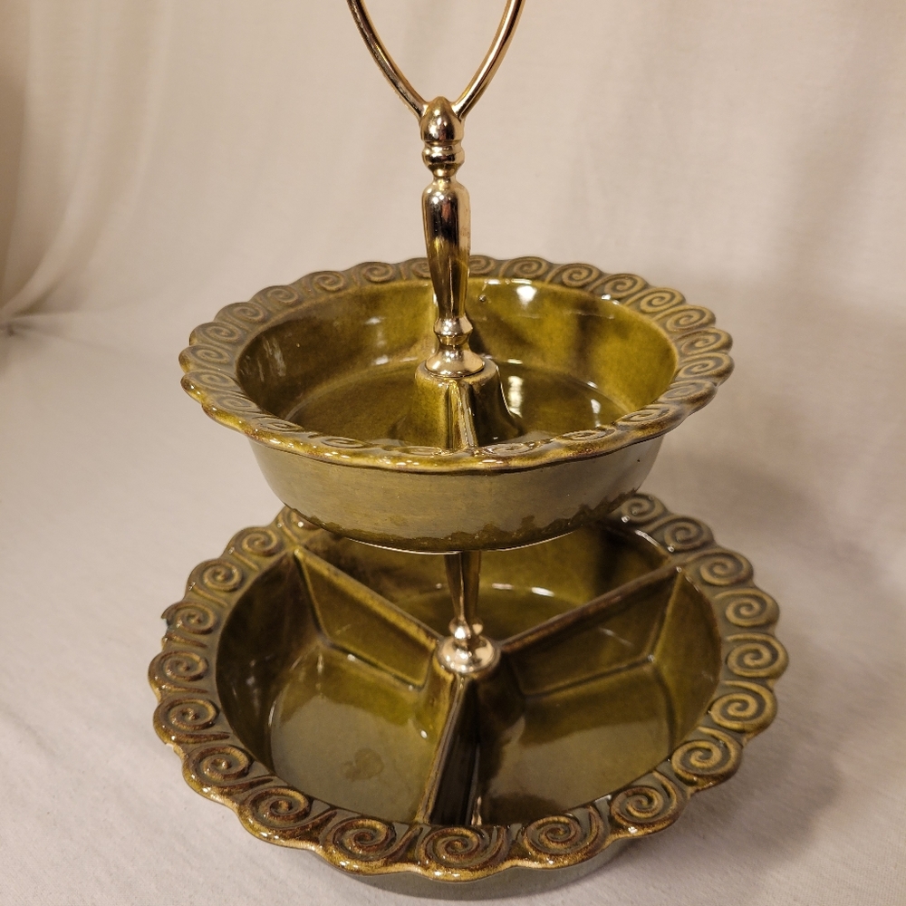 Antique Olive Serving Tree
